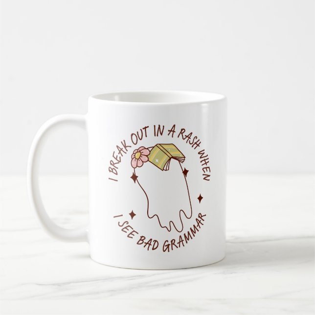 Funny English Teacher Grammar Quote Gift Coffee Mug (Left)