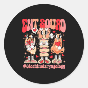 Funny Ent Squad Otolaryngologist Ent Valentines Da Classic Round Sticker