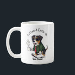 Funny Entlebucher Mountain Business Suit Coffee  Mug<br><div class="desc">Celebrate your love of dogs and your sense of humor with this unique cartoon-style mug featuring your favorite canine companion. This design tells the story of a "working dog" in a distinctive way, showcasing a stylish puppy ready to start his day with a bow tie and a hot cup of...</div>