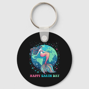 Funny Environment Cute Tail Mermaid Colourful Happ Keychain