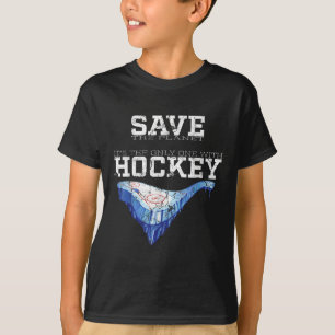 Funny Environmental Protection Save Hockey Planet  T-Shirt