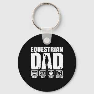 Funny Equestrian Dad Horse Rider Father Humour Fat Keychain