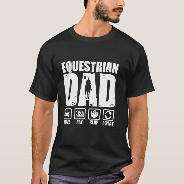 Funny Equestrian Dad Horse Rider Father Humour Fat T-Shirt (Front)