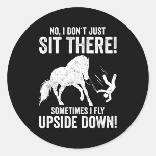 Funny Equestrian Horse Vaulting Fly Ide Down Classic Round Sticker