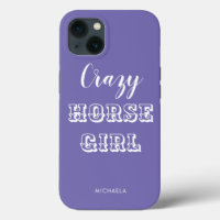 Funny Equestrian Purple Crazy Horse Girl Name