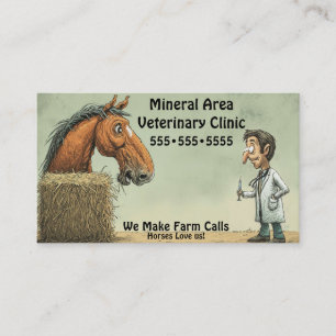Funny Equine Carte de visite vétérinaire