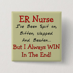 Funny ER Nurse T-Shirts and Gifts 2 Inch Square Button