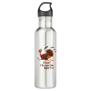 Funny Escaping Turkey Thanksgiving Classic T-Shirt 710 Ml Water Bottle