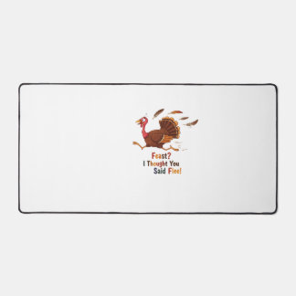 Funny Escaping Turkey Thanksgiving Classic T-Shirt Desk Mat