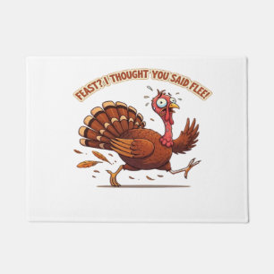 Funny Escaping Turkey Thanksgiving Classic T-Shirt Doormat