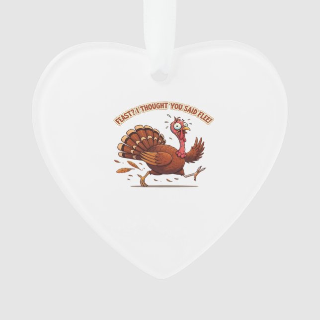 Funny Escaping Turkey Thanksgiving Classic T-Shirt Ornament (Front)