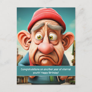 Funny Eternal youth milestone Birthday Postcard