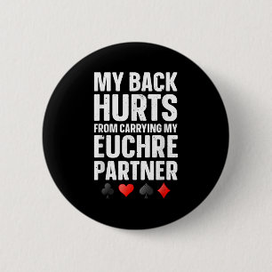 Funny Euchre Art For Men Women Euchre Partner Euch 2 Inch Round Button