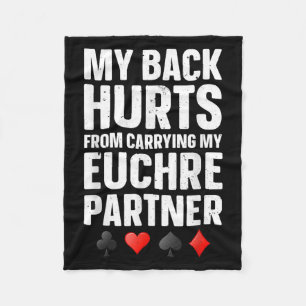 Funny Euchre Art For Men Women Euchre Partner Euch Fleece Blanket