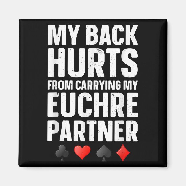Funny Euchre Art For Men Women Euchre Partner Euch Magnet (Front)