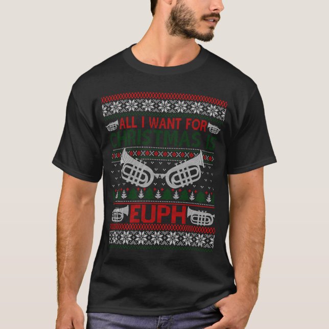 Funny Euph Ugly Christmas Sweater Gift Euphonium f (Front)