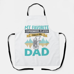 Funny Euphonium Dad Vintage Music Design_1 Apron