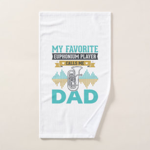 Funny Euphonium Dad Vintage Music Design_1 Hand Towel