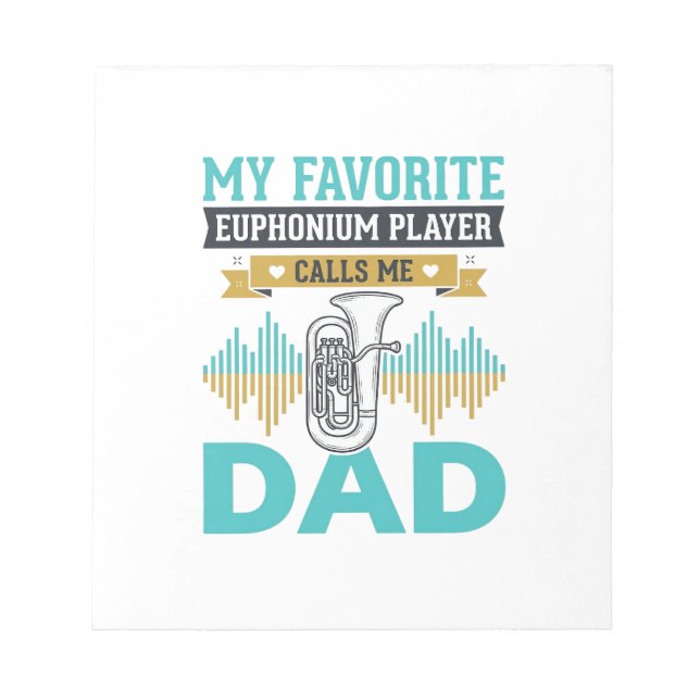 Funny Euphonium Dad Vintage Music Design_1 Notepad (Front)
