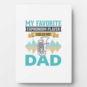 Funny Euphonium Dad Vintage Music Design_1 Plaque