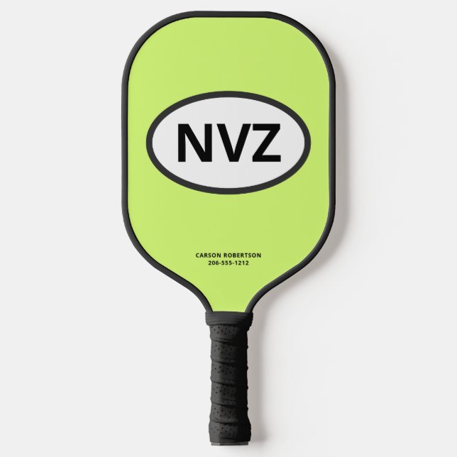 Funny Euro Abbreviation Oval NVZ Custom Pickleball Paddle (Front)
