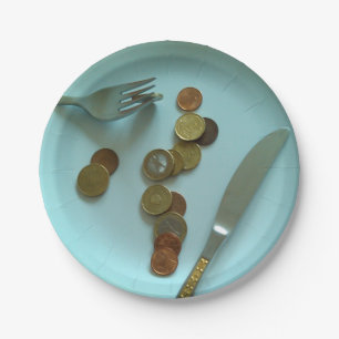 Funny Europe Money Party Paper Plates, Euro Coins Paper Plate