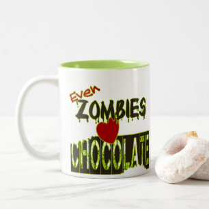 Funny Even Zombies Heart Chocolate Mug