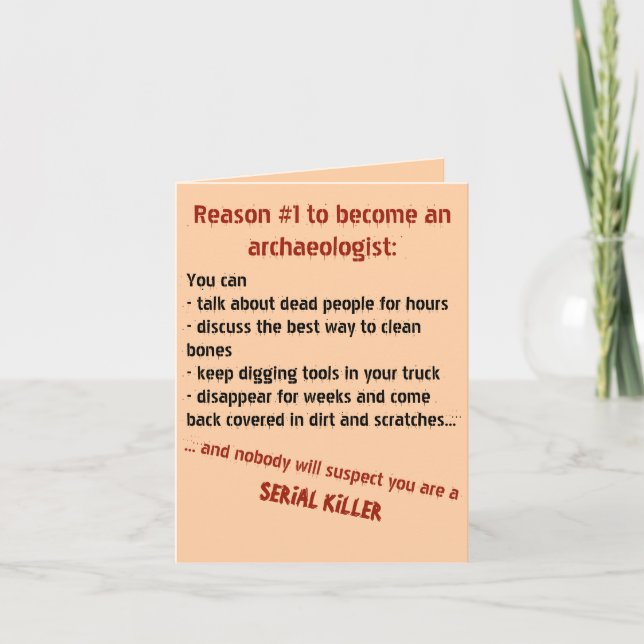 Funny Evil Archaeologist Motivation Light Card (Front)