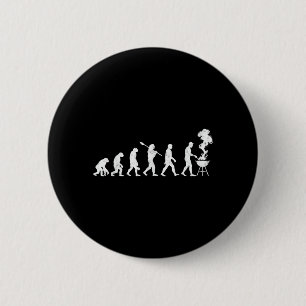 Funny Evolution Barbecue Chef Grilling Joke Tee 2 Inch Round Button