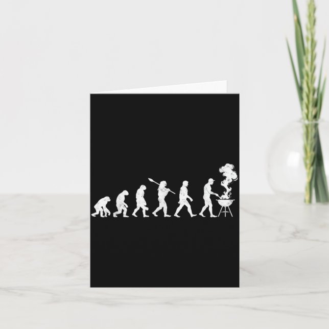 Funny Evolution Barbecue Chef Grilling Joke Tee Card (Front)