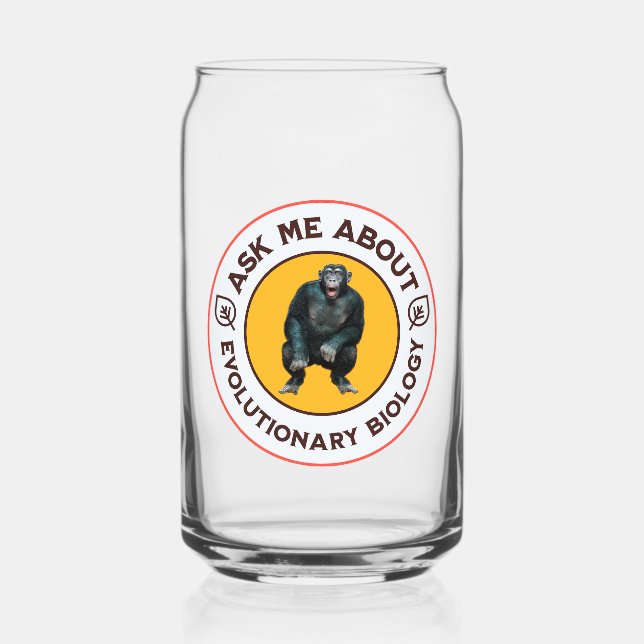 Funny Evolution Biology Meme Nerd Humour Gift Can Glass (Front)