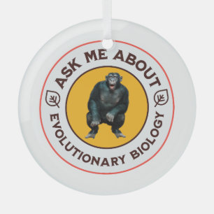 Funny Evolution Biology Meme Nerd Humour Gift Glass Ornament