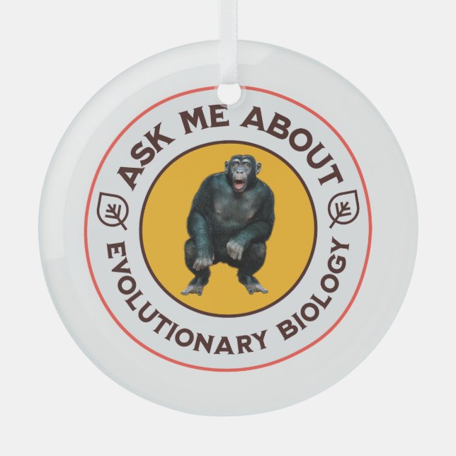 Funny Evolution Biology Meme Nerd Humour Gift Glass Ornament (Front)