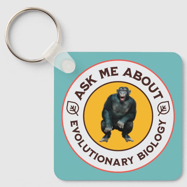 Funny Evolution Biology Meme Nerd Humour Gift Keychain (Front)