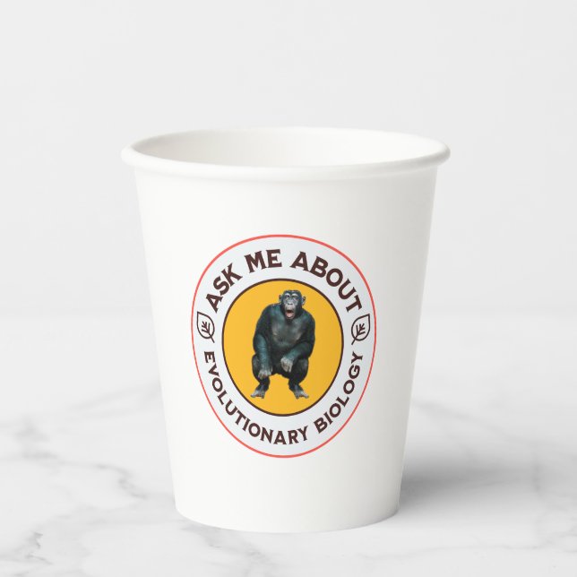 Funny Evolution Biology Meme Nerd Humour Gift Paper Cups (Front)