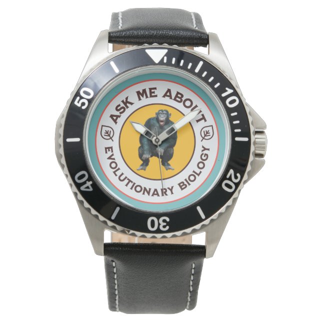 Funny Evolution Biology Meme Nerd Humour Gift Watch (Front)