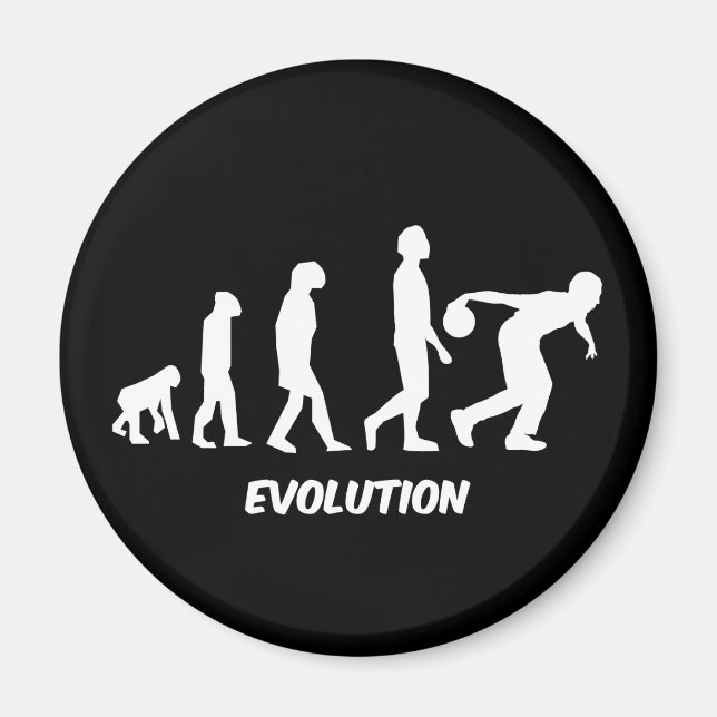funny evolution bowling magnet (Front)
