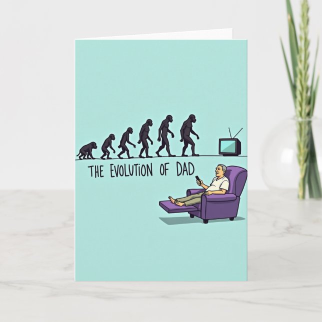Funny Evolution Dads Day Card (Front)