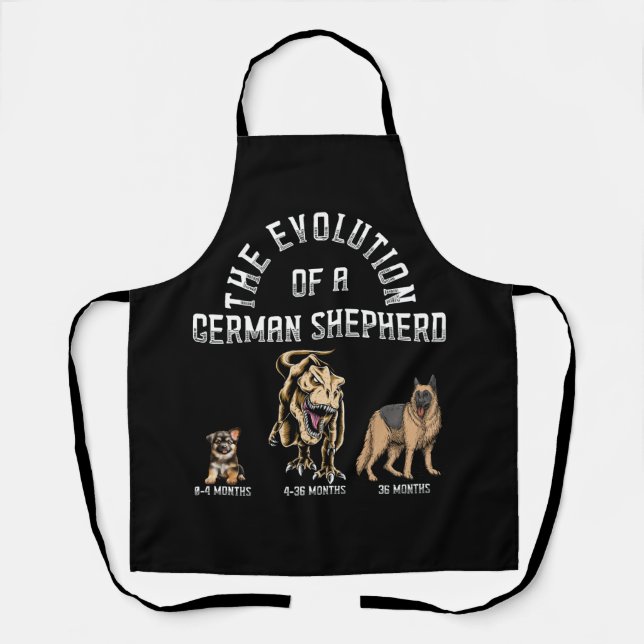 Funny Evolution German Shepherd Dinosaurus Pet Dog Apron (Front)