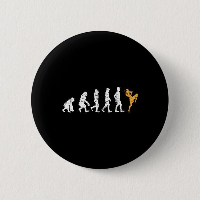 Funny Evolution Kickboxing Gift Muay Thai  2 Inch Round Button (Front)