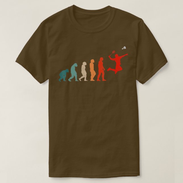 Funny Evolution Of Badminton Player  T-Shirt (Design Front)