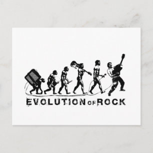 Funny Evolution of Rock Postcard