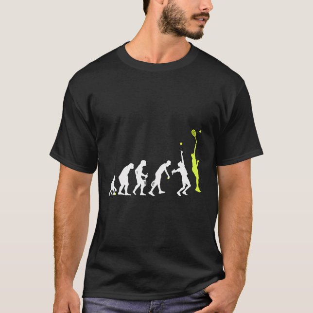 Funny Evolution Of Tennis Player T-Shirt (Front)