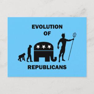 Funny evolution Republican Postcard