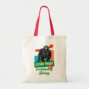 Funny Evolutionary Biology Chimp Humour Tote Bag