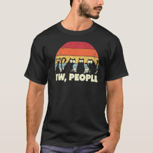 Funny Ew People Sarcastic Black Cat Retro Cute Kit T-Shirt