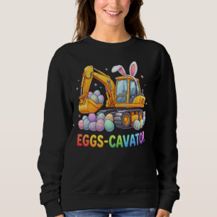 Funny Excavator Construction Easter Bunny Sweatshirt