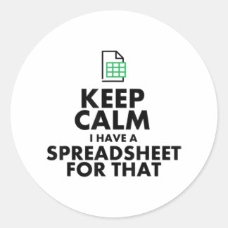 Funny Excel Spreadsheets Lover Gift Classic Round Sticker