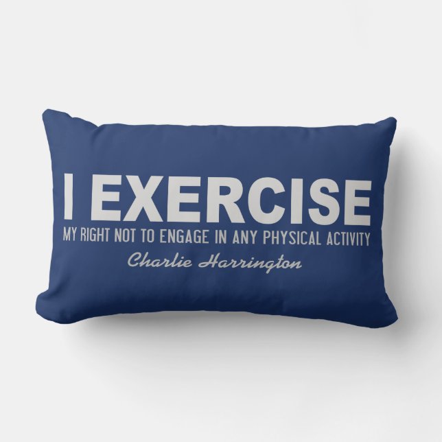 Funny Exercise custom name & colour throw pillows (Front)