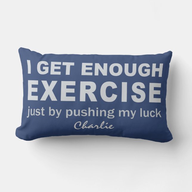 Funny Exercise custom name & colour throw pillows (Front)